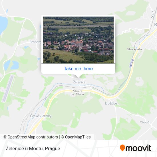 Карта Želenice u Mostu