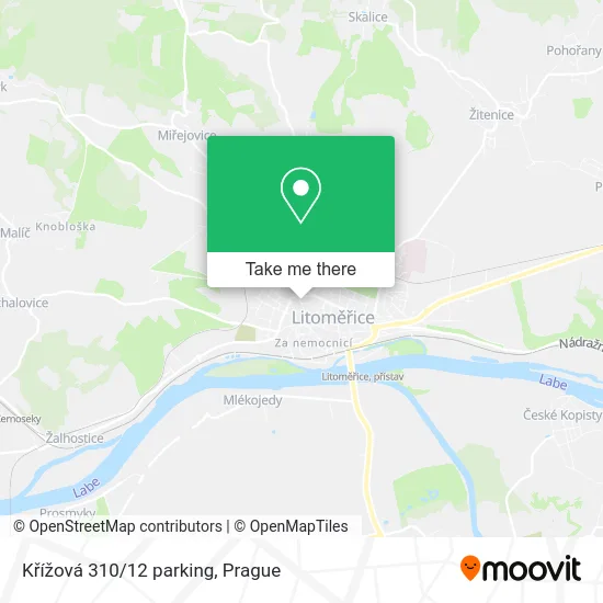 Карта Křížová 310/12 parking
