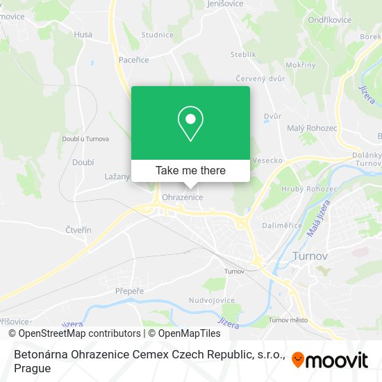 Карта Betonárna Ohrazenice Cemex Czech Republic, s.r.o.