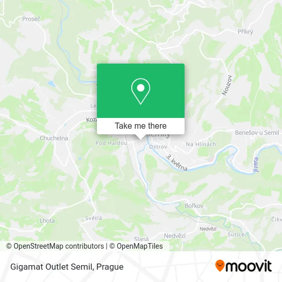 Карта Gigamat Outlet Semil