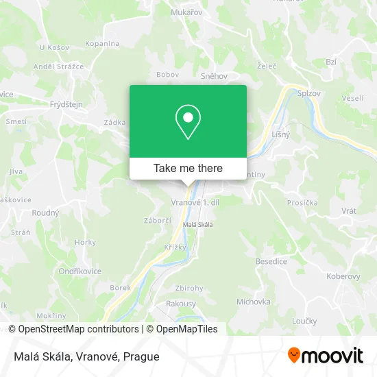 Карта Malá Skála, Vranové