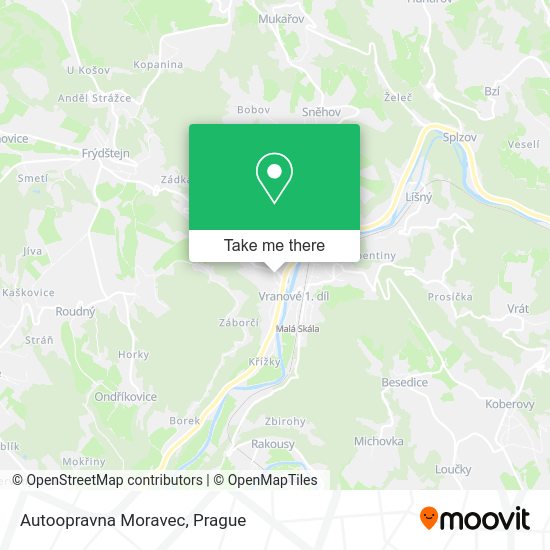 Карта Autoopravna Moravec