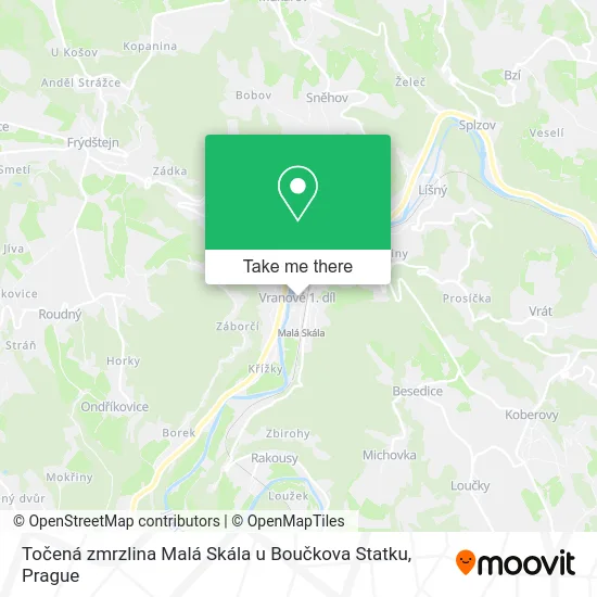 Карта Točená zmrzlina Malá Skála u Boučkova Statku