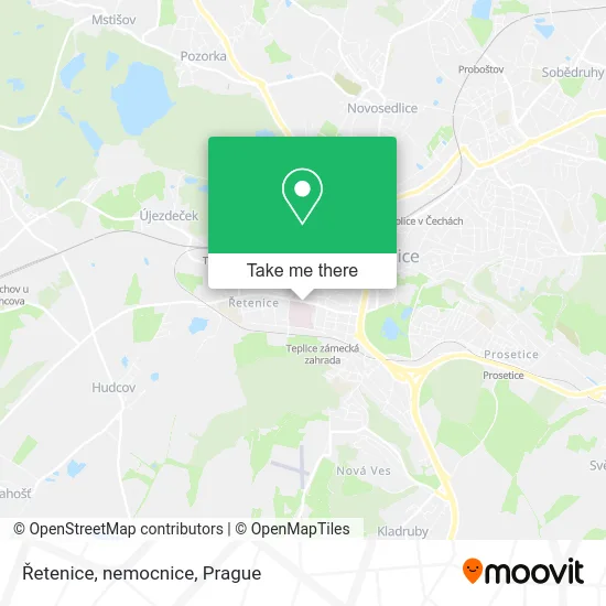 Карта Řetenice, nemocnice