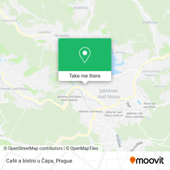 Карта Café a bistro u Čápa