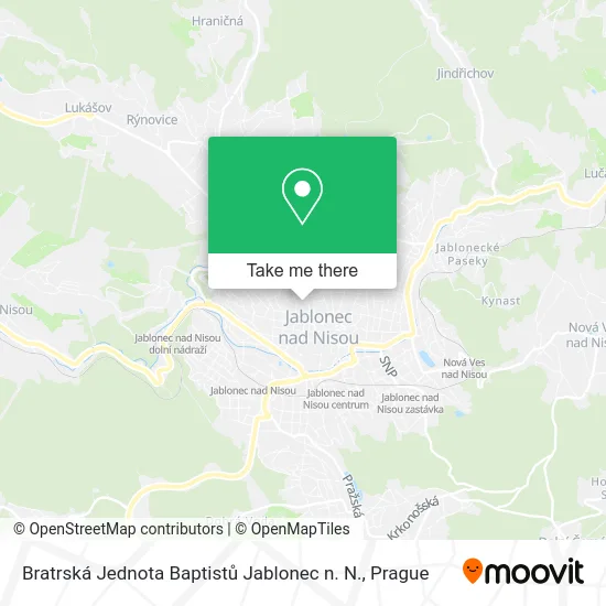 Карта Bratrská Jednota Baptistů Jablonec n. N.