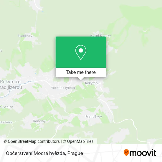 Карта Občerstvení Modrá hvězda