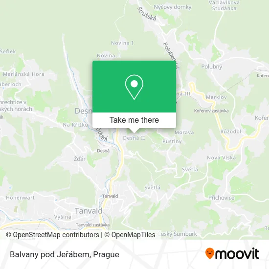 Карта Balvany pod Jeřábem