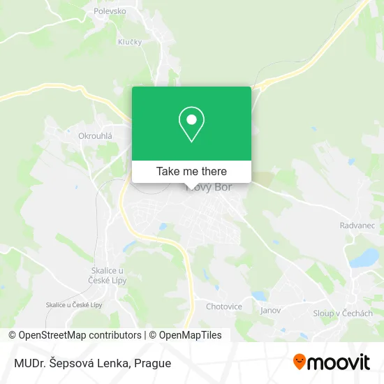 Карта MUDr. Šepsová Lenka