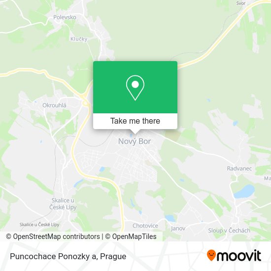 Карта Puncochace Ponozky a