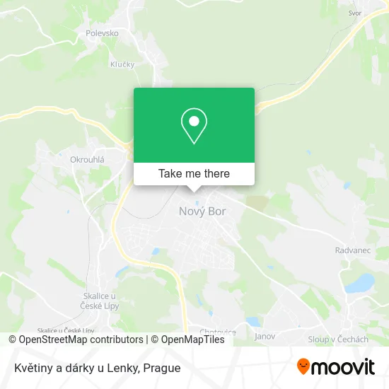 Карта Květiny a dárky u Lenky