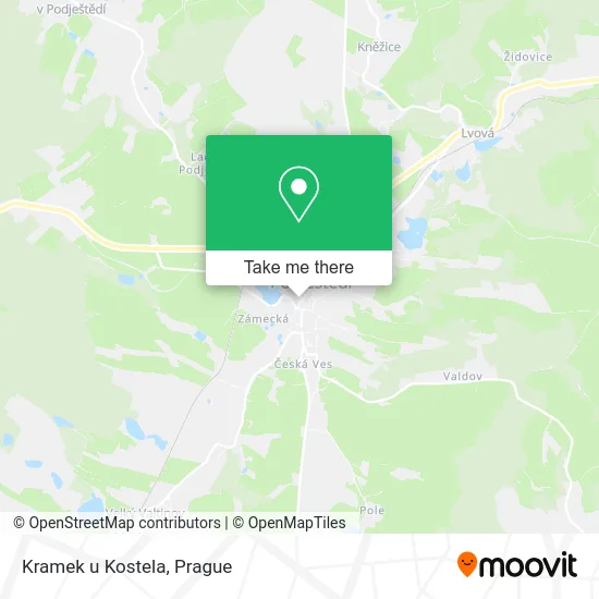 Карта Kramek u Kostela