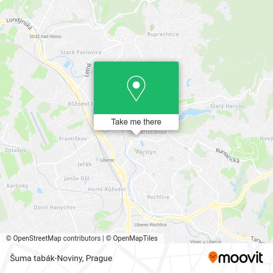 Карта Šuma tabák-Noviny