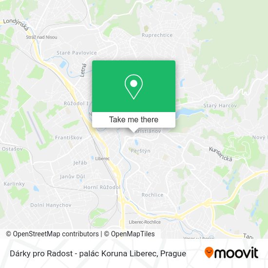 Карта Dárky pro Radost - palác Koruna Liberec