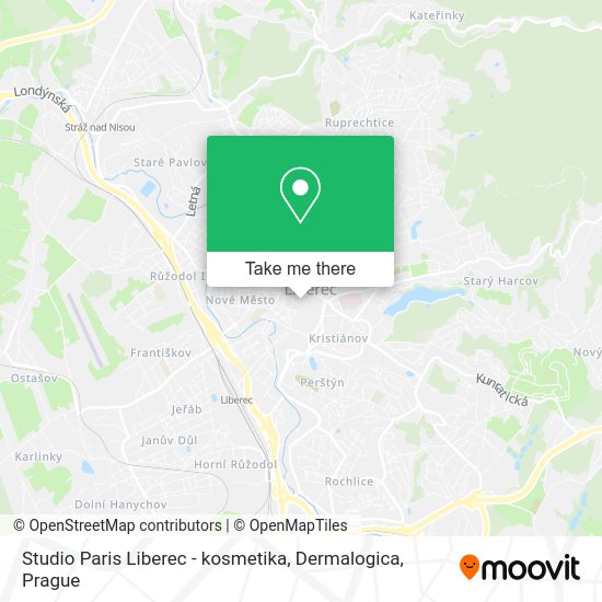 Карта Studio Paris Liberec - kosmetika, Dermalogica