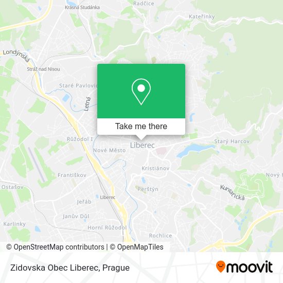 Карта Zidovska Obec Liberec