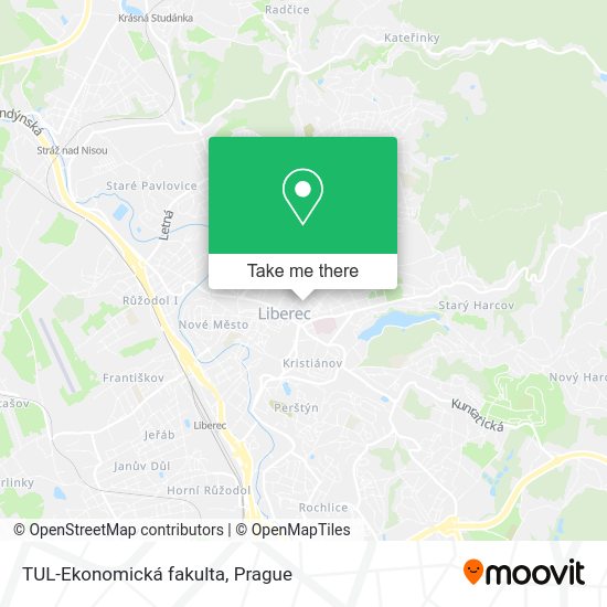 Карта TUL-Ekonomická fakulta