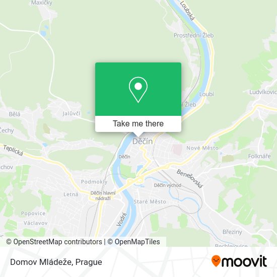 Карта Domov Mládeže