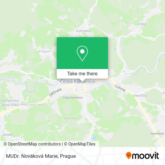 Карта MUDr. Nováková Marie