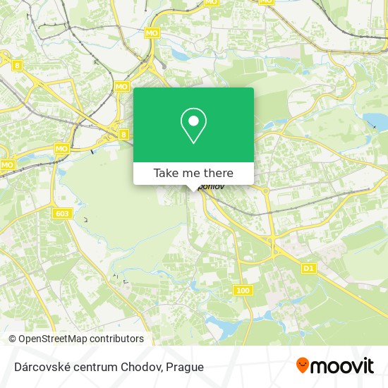 Dárcovské centrum Chodov map