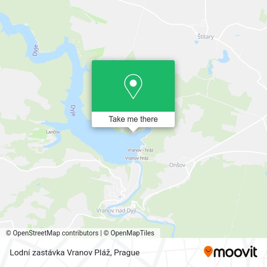 Карта Lodní zastávka Vranov Pláž