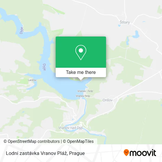 Карта Lodní zastávka Vranov Pláž