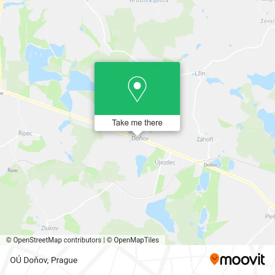 Карта OÚ Doňov