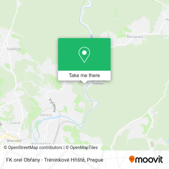 FK orel Obřany - Tréninkové Hřiště map