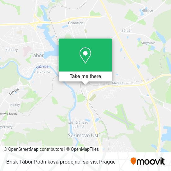 Карта Brisk Tábor Podniková prodejna, servis
