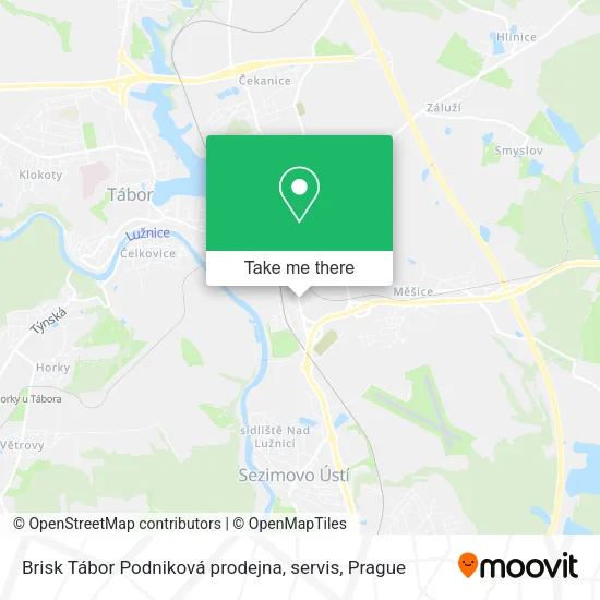 Карта Brisk Tábor Podniková prodejna, servis