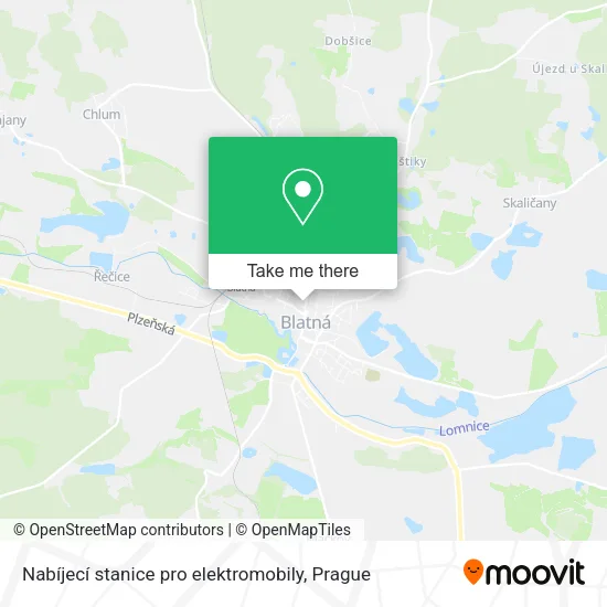 Nabíjecí stanice pro elektromobily map