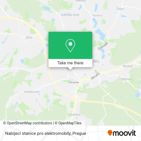 Карта Nabíjecí stanice pro elektromobily