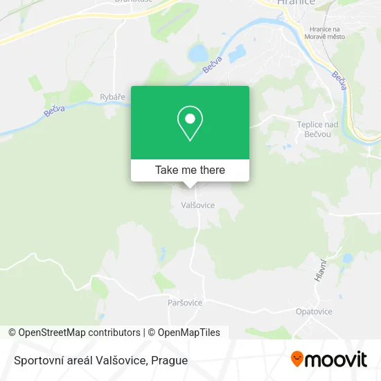 Карта Sportovní areál Valšovice