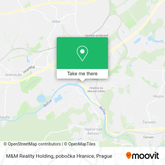 Карта M&M Reality Holding, pobočka Hranice