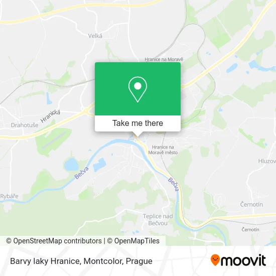 Карта Barvy laky Hranice, Montcolor