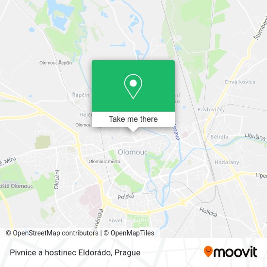 Карта Pivnice a hostinec Eldorádo