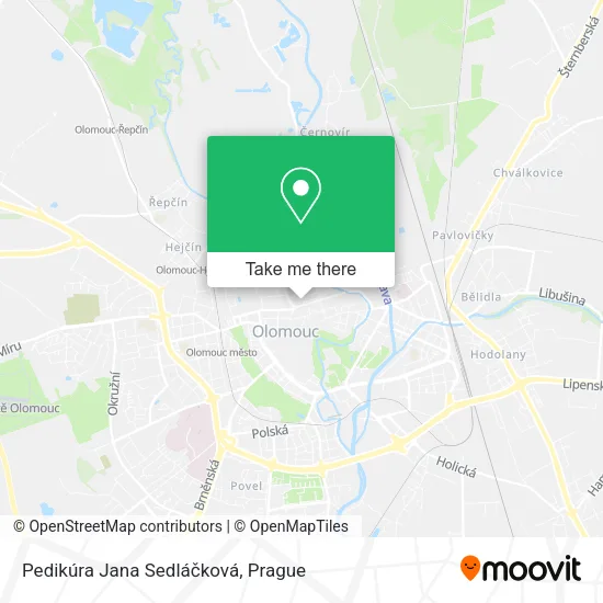 Карта Pedikúra Jana Sedláčková