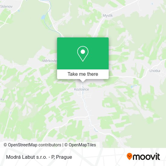 Карта Modrá Labut s.r.o. - P