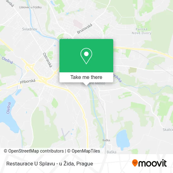 Карта Restaurace U Splavu - u Žida