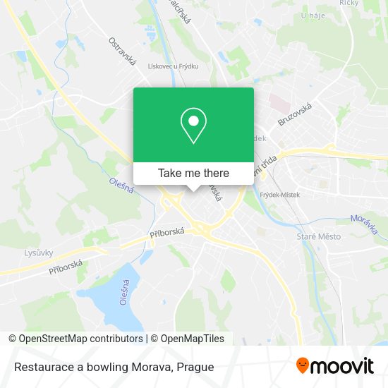 Карта Restaurace a bowling Morava