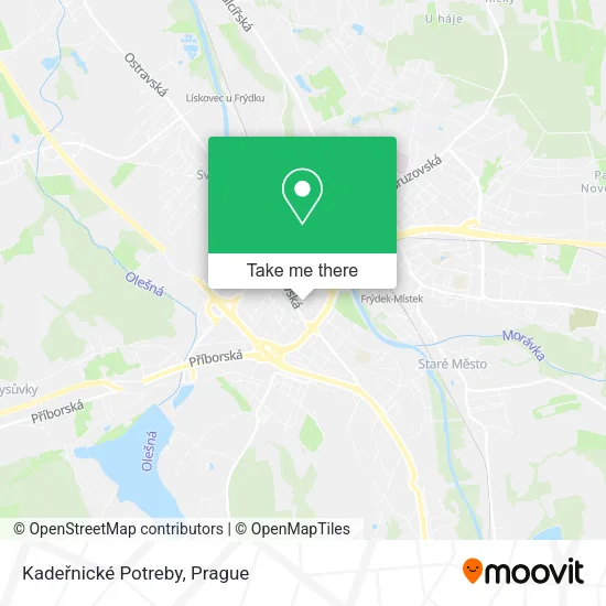 Карта Kadeřnické Potreby