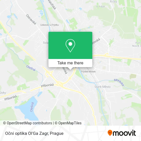 Карта Oční optika Ol'Ga Zagr