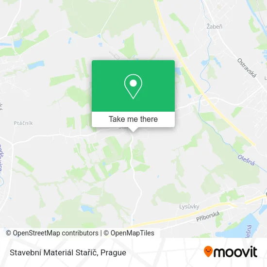 Карта Stavební Materiál Staříč