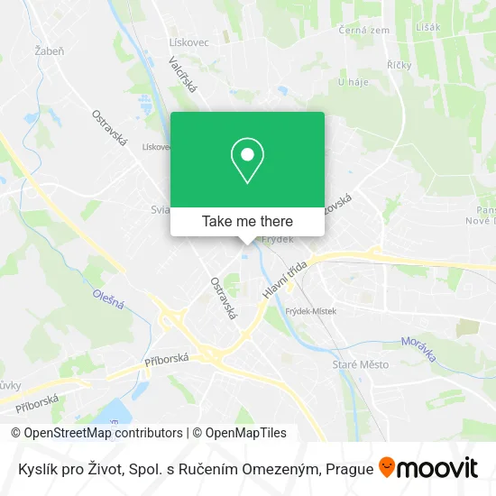Kyslík pro Život, Spol. s Ručením Omezeným map
