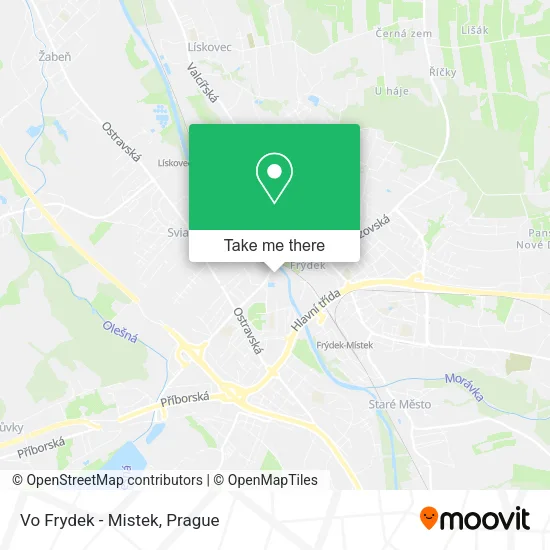 Карта Vo Frydek - Mistek