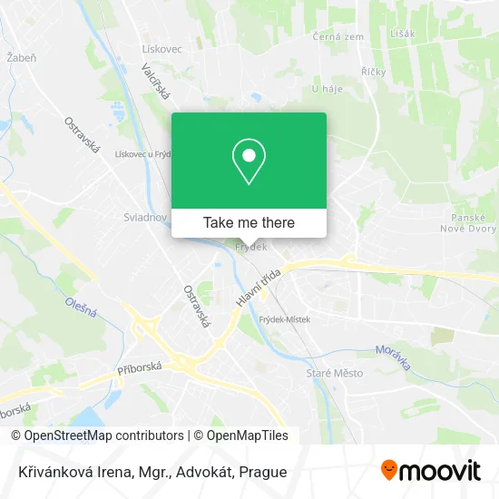 Křivánková Irena, Mgr., Advokát map