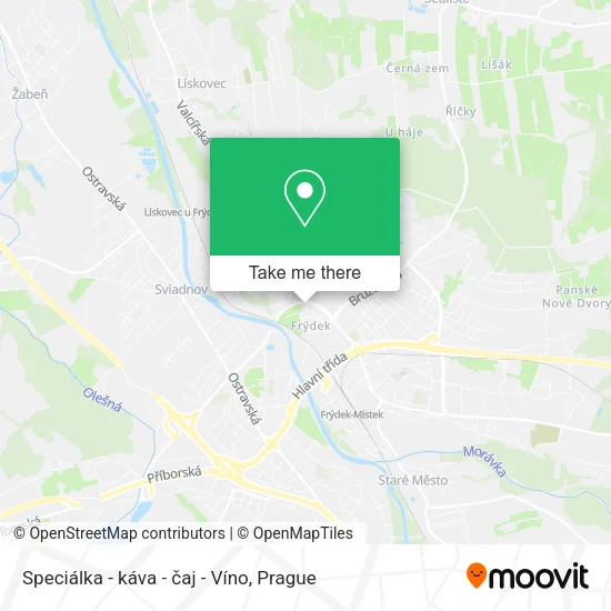 Карта Speciálka - káva - čaj - Víno