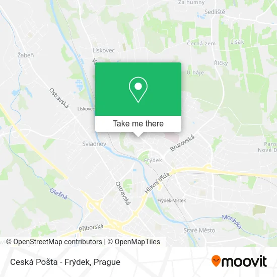 Карта Ceská Pošta - Frýdek