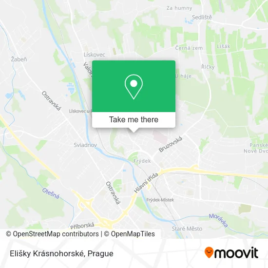 Карта Elišky Krásnohorské