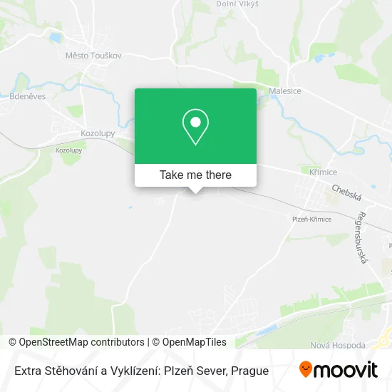 Extra Stěhování a Vyklízení: Plzeň Sever map